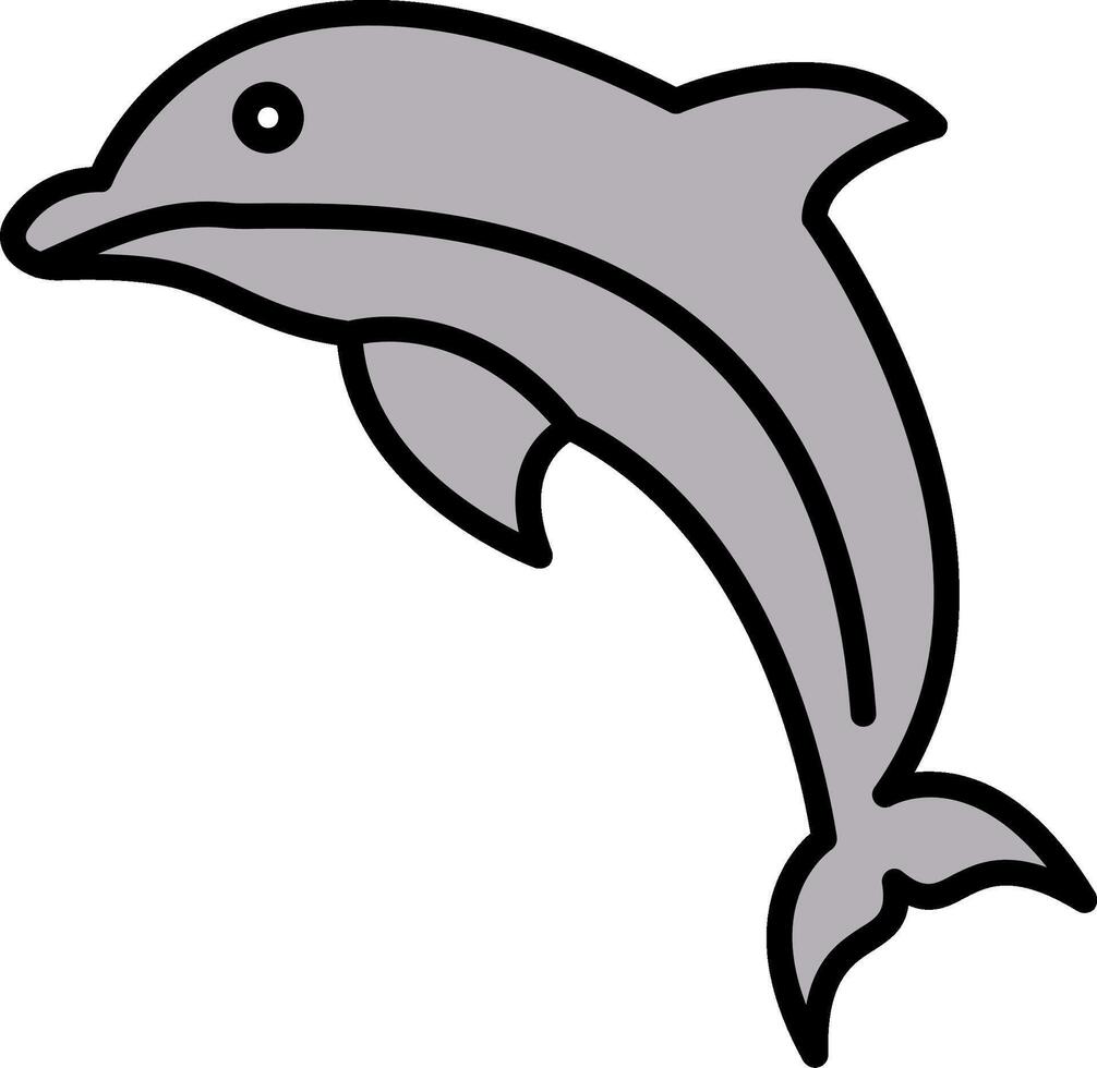 dolfijn lijn gevulde icoon vector