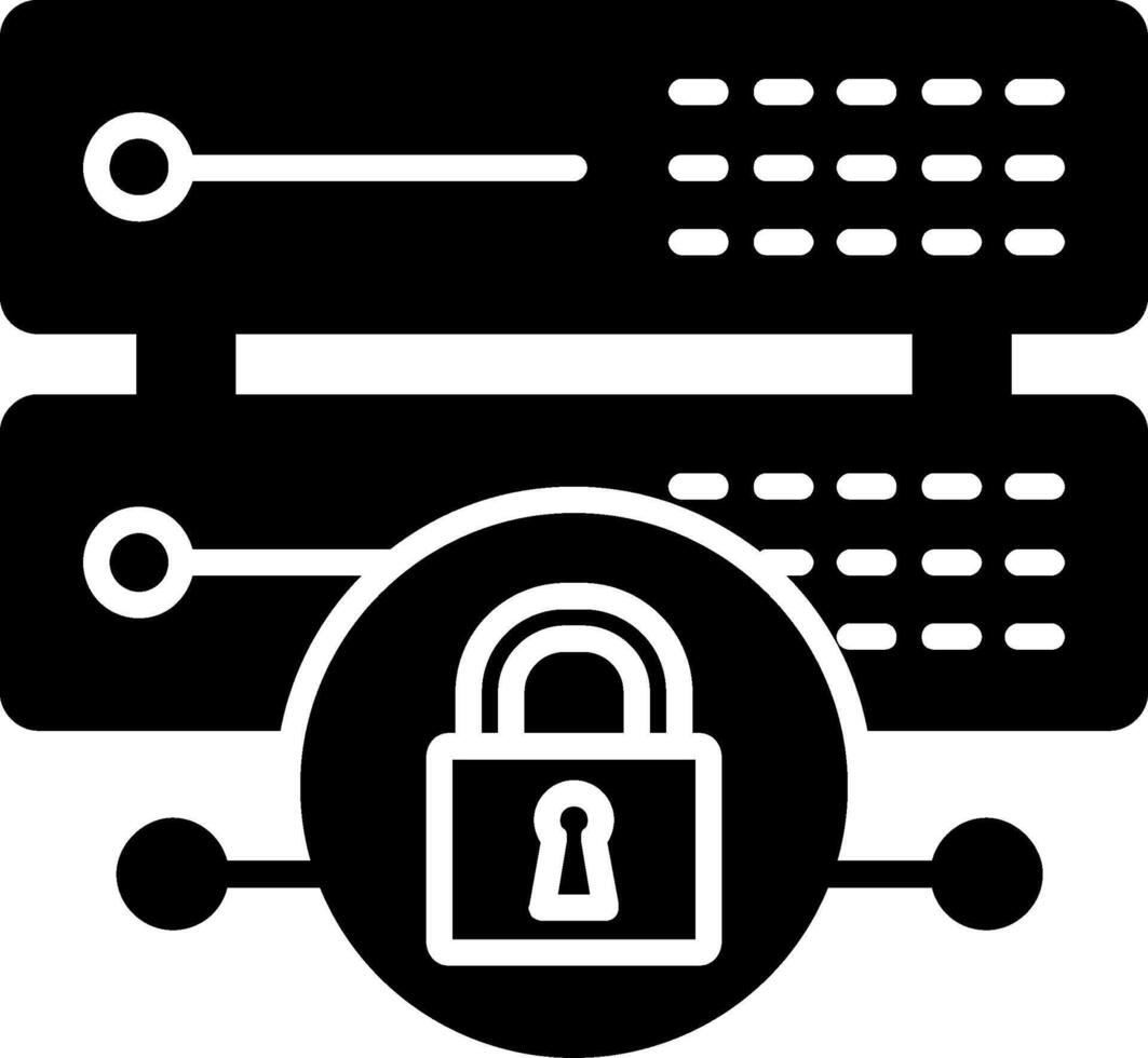 glyph-pictogram voor gegevensbescherming vector