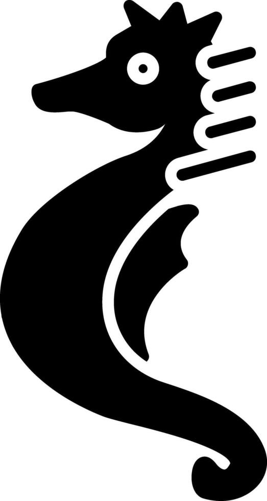 zeepaardje glyph icoon vector