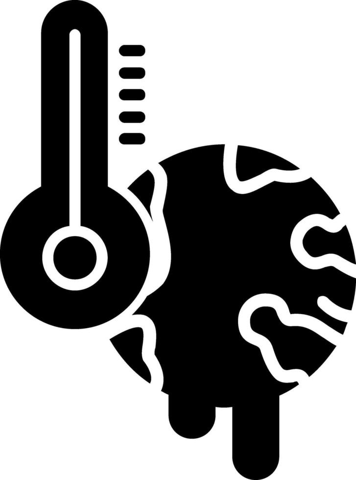 glyph-pictogram opwarming van de aarde vector