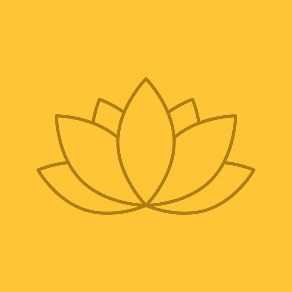 spa salon bloem kleur lineaire pictogram. aromatherapie lotus. dunne lijn contour symbolen op kleur achtergrond. vector illustratie