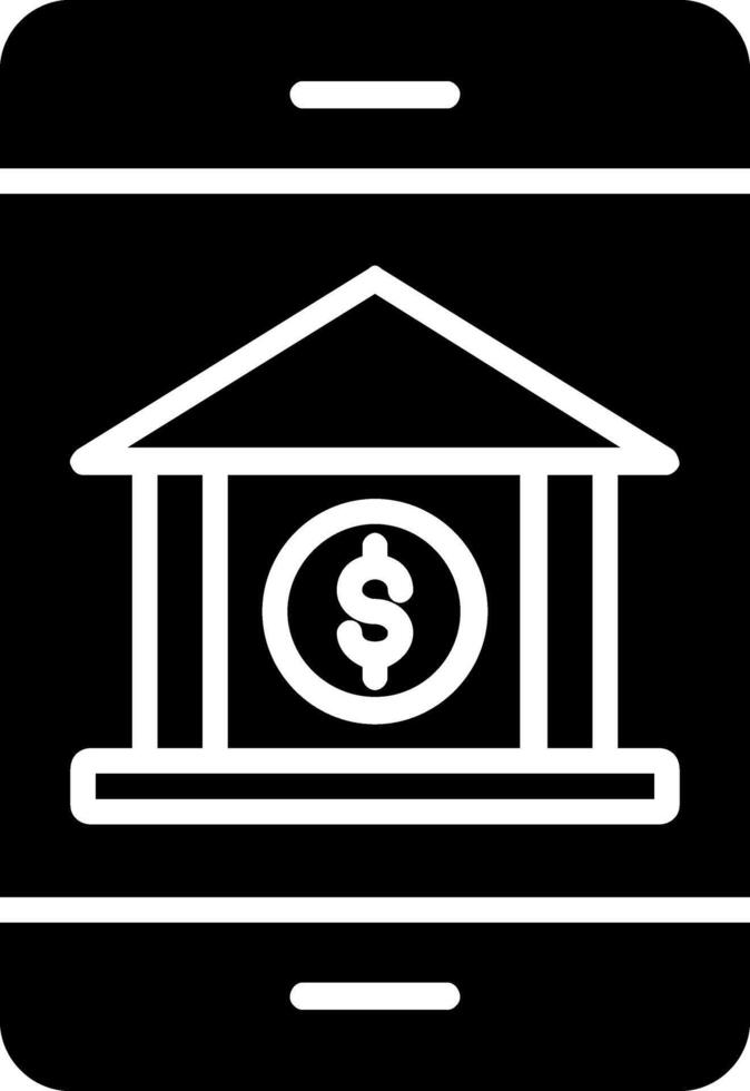 bank app glyph icoon vector