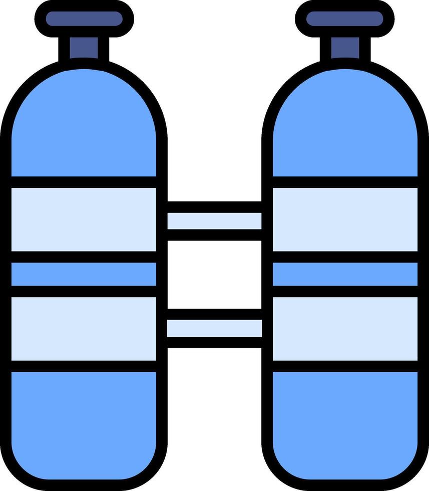 duiken tank lijn gevulde icoon vector