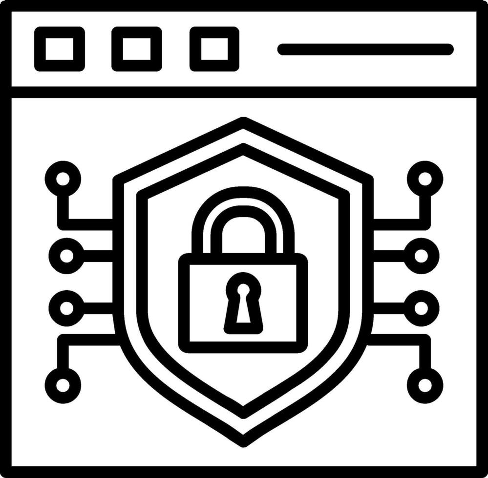 beveiligen browser lijn gevulde icoon vector