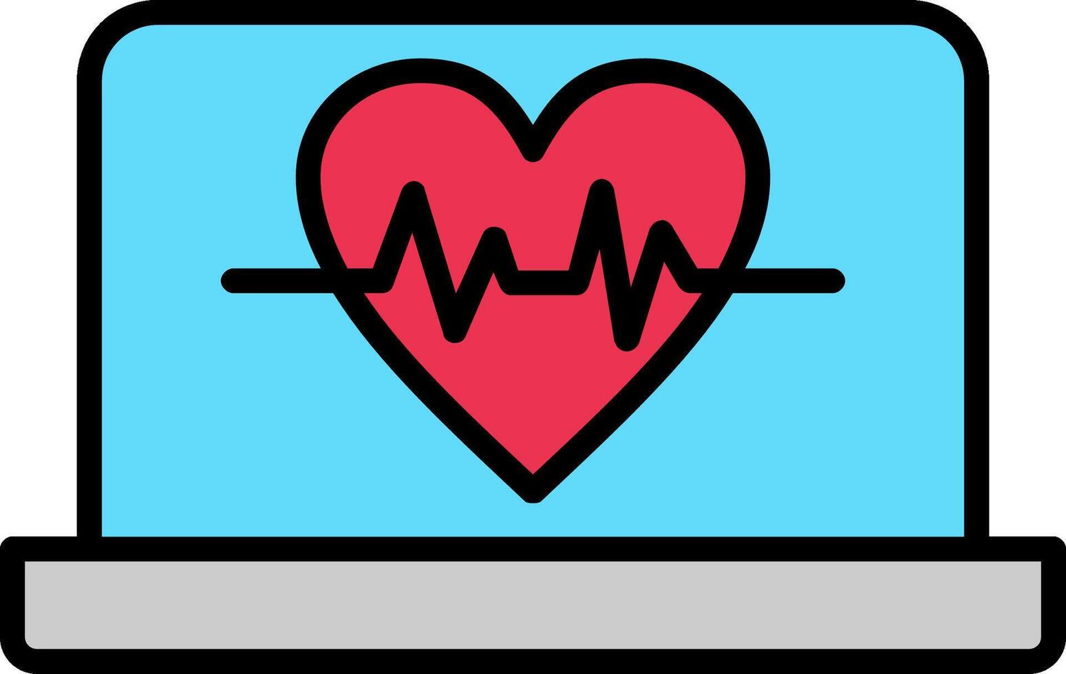 elektrocardiografie lijn gevulde icoon vector