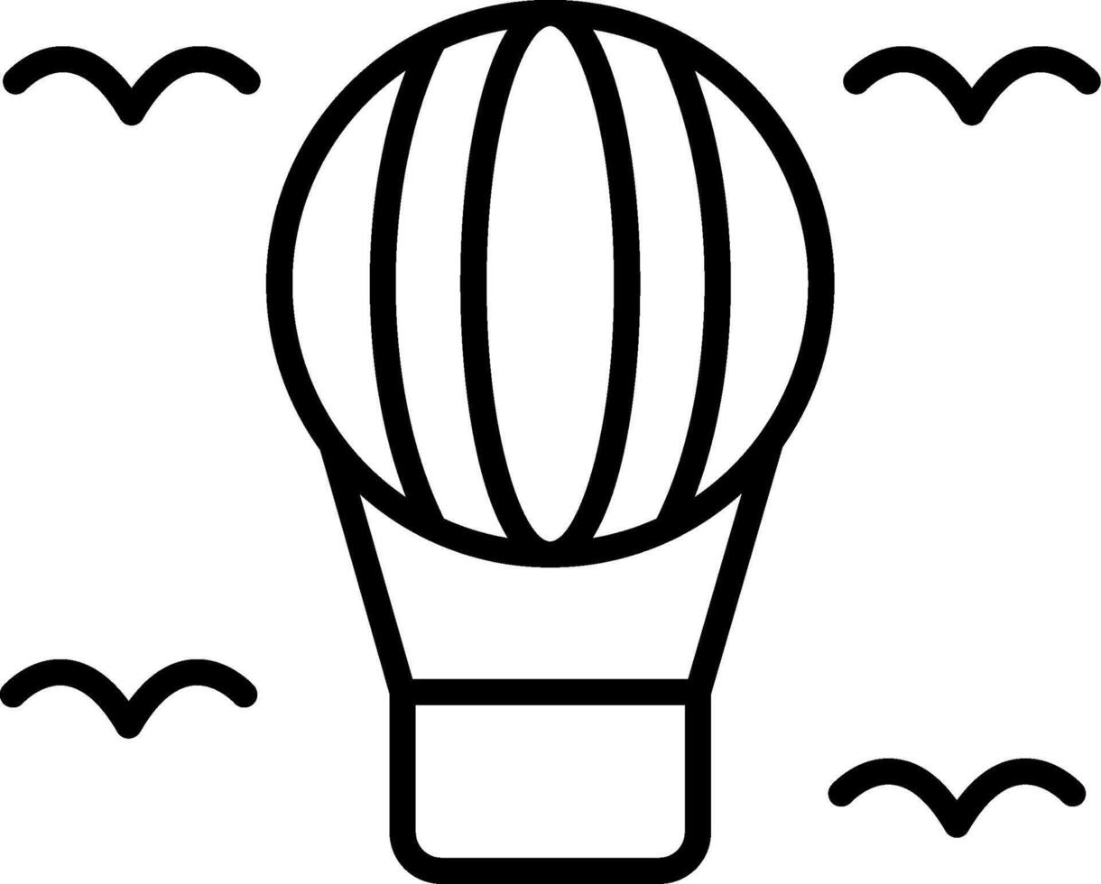 hete luchtballon lijn icoon vector