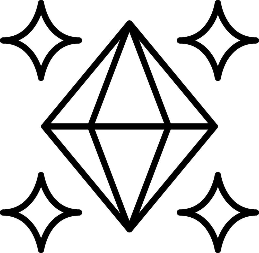 kristal lijn icoon vector