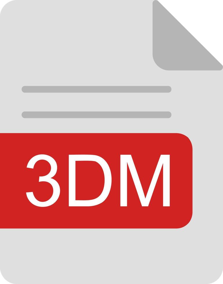 3dm het dossier formaat vlak icoon vector