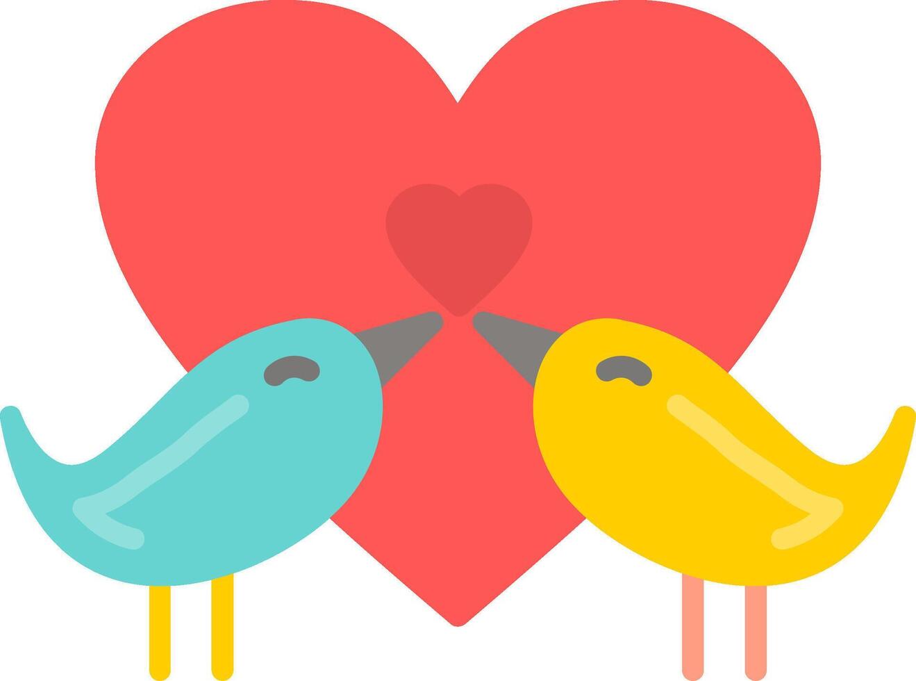 liefde vogelstand vlak icoon vector