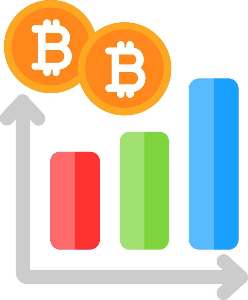 bitcoin diagram vlak icoon vector