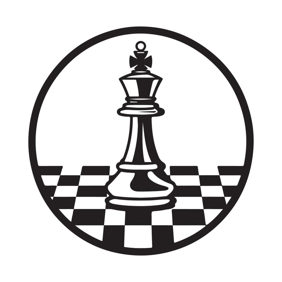 schaak kampioenschap logo ontwerp illustratie Aan wit achtergrond vector