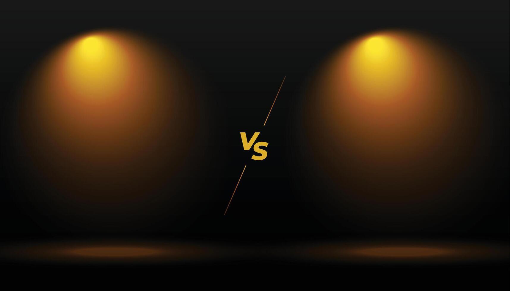 duel gevecht versus vs banier met twee focus licht effect vector