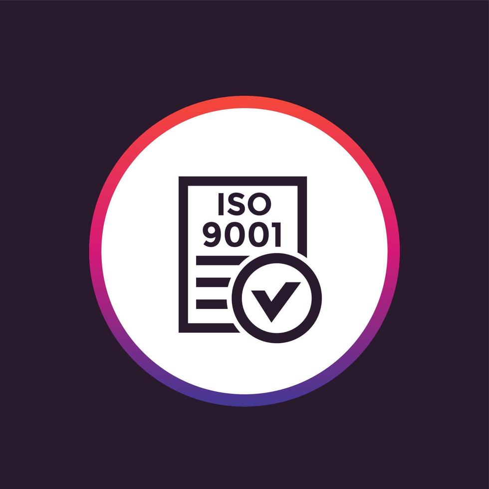 iso 9001 vectorpictogram vector