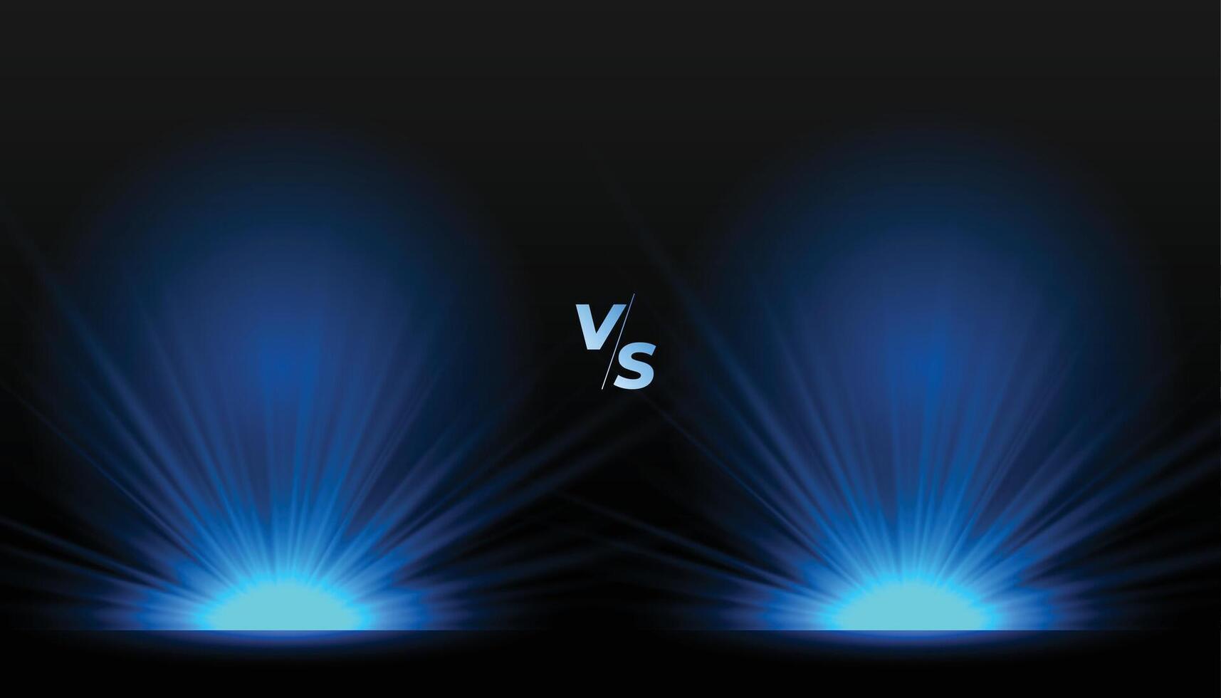 versus vs competitief scherm banier met gloeiend blauw licht effect vector