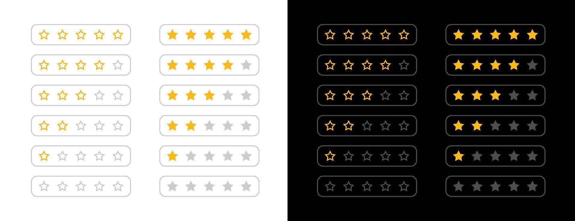 web vijf sterren beoordeling in twee verschillend achtergrond vector