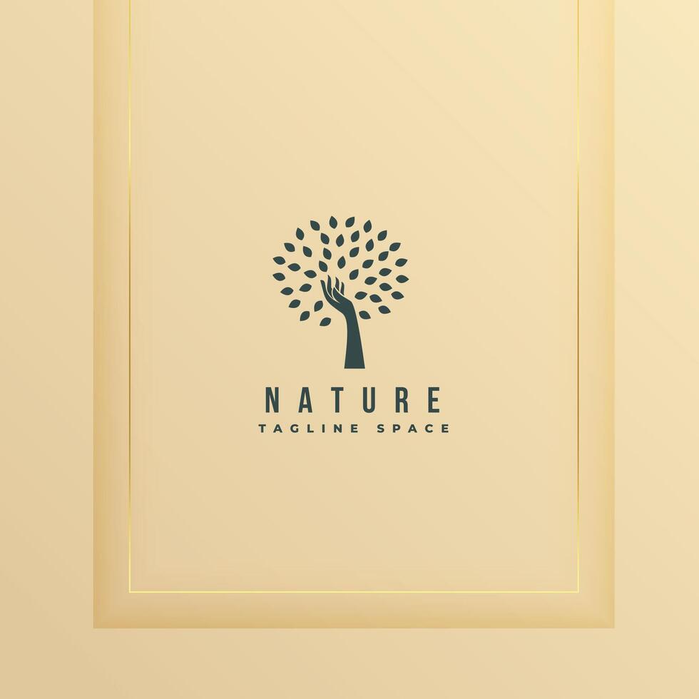 natuurlijk boom logo icoon in kruiden leven concept vector