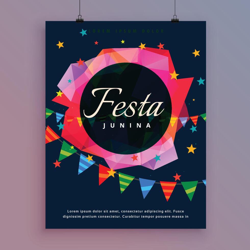 festa Junina viering achtergrond folder sjabloon vector