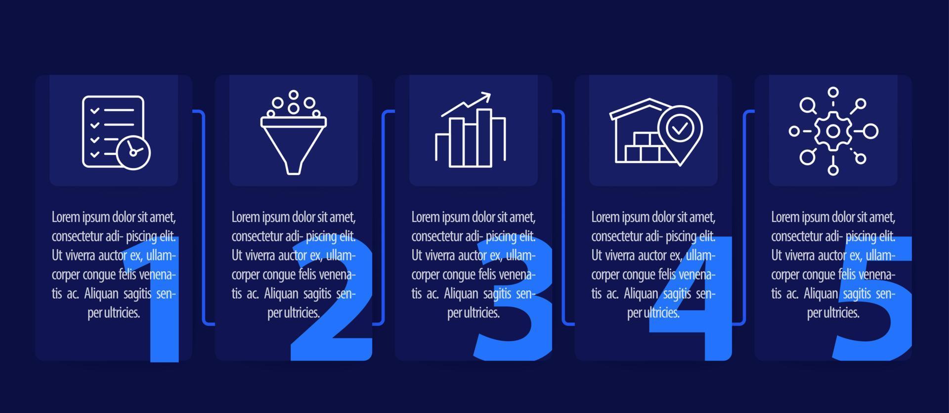 zakelijk infographicsontwerp met lijnpictogrammen, vector