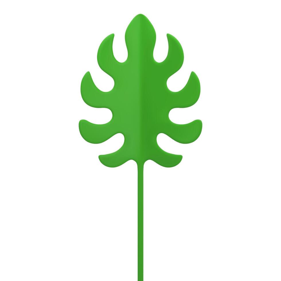 tropisch groen blad varen kruiden fabriek met stam ecologie botanisch decor 3d icoon realistisch vector