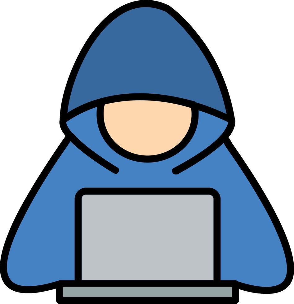 hacker lijn gevulde icoon vector