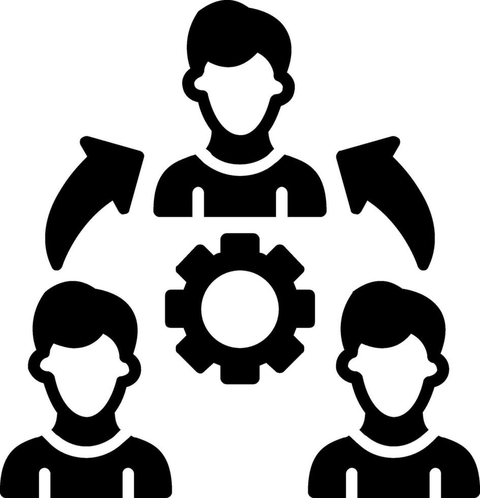 teamwerk glyph-pictogram vector