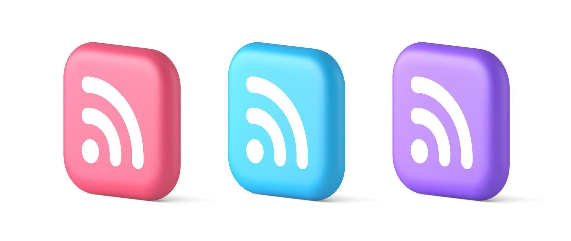 Wifi beschikbaar toegang knop draadloze internet verbinding signaal 3d realistisch toespraak bubbel icoon vector