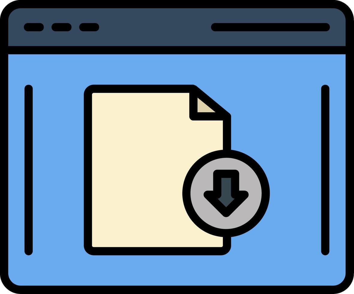 web browser lijn gevulde icoon vector