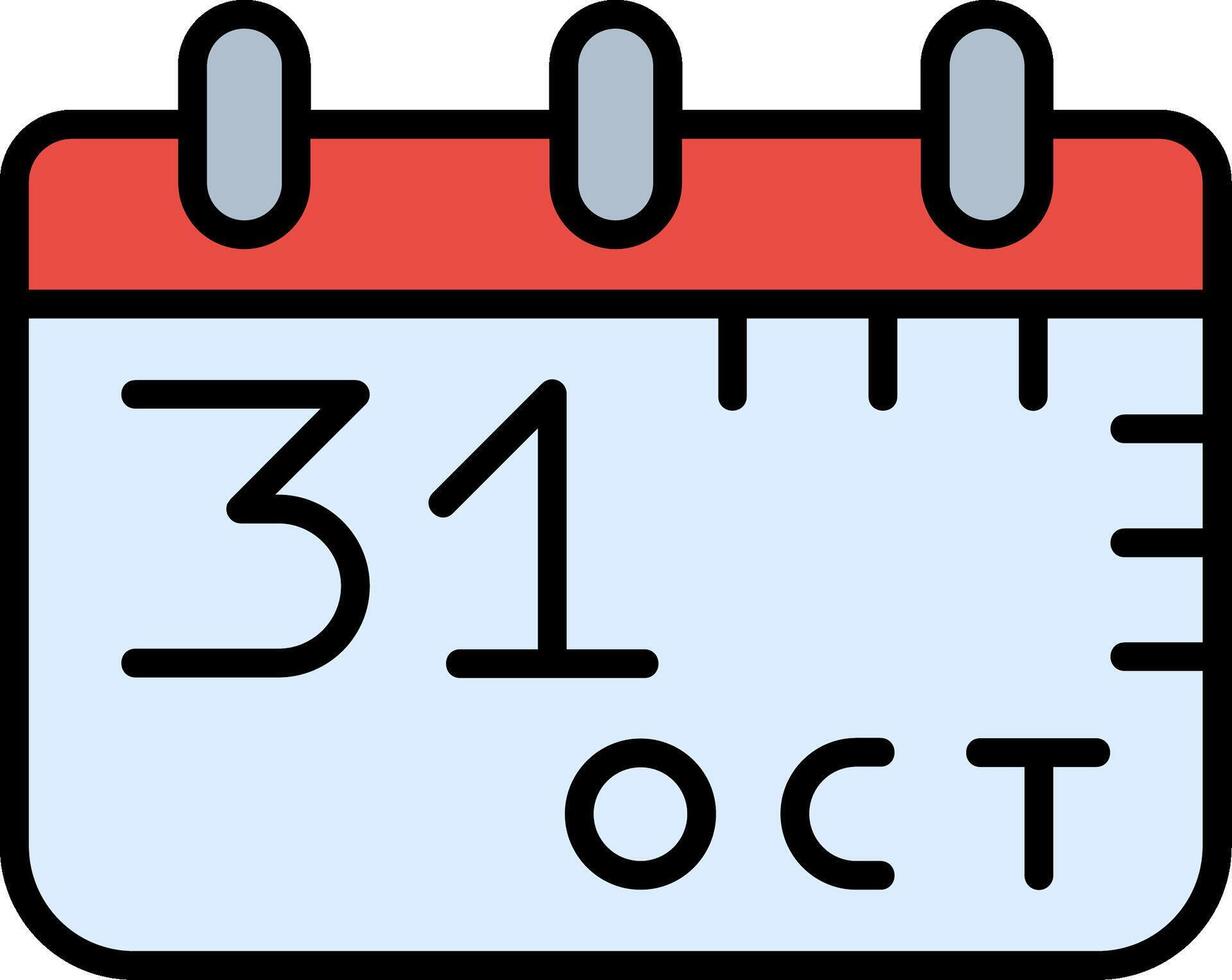 31 oktober lijn gevuld icoon vector