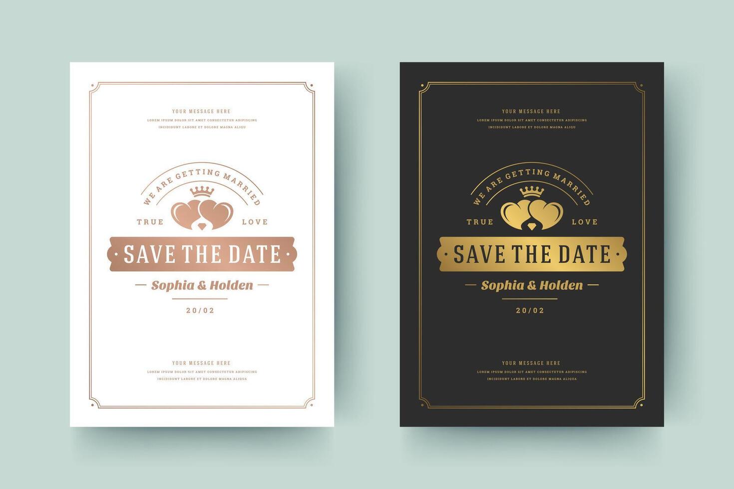 bruiloft uitnodiging opslaan de datum kaart typografisch elegant sjabloon illustratie. vector