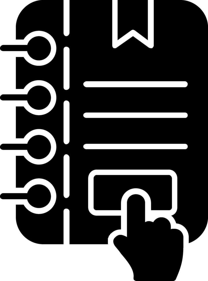 Kladblok glyph-pictogram vector