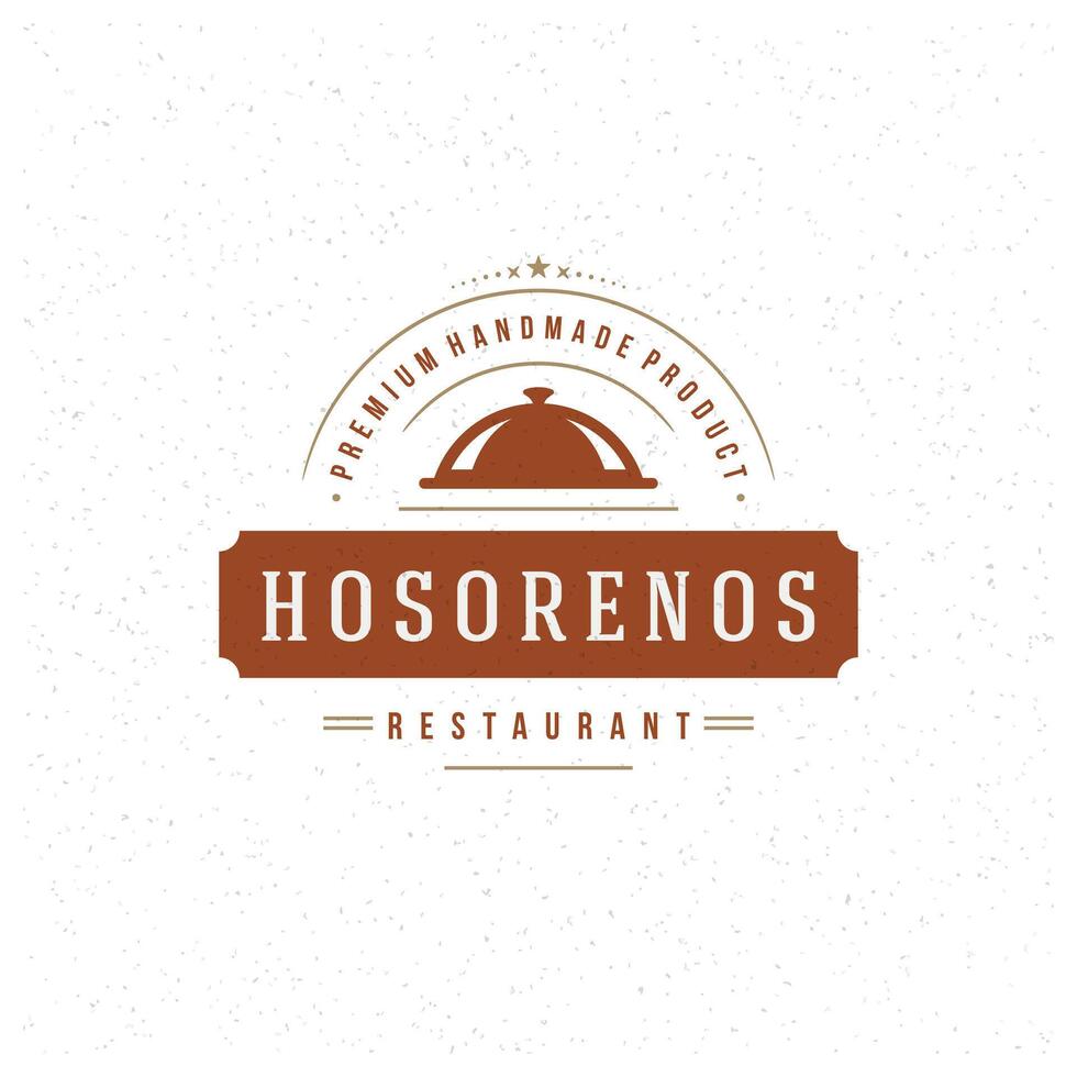 restaurant cloche ontwerp element in wijnoogst stijl vector