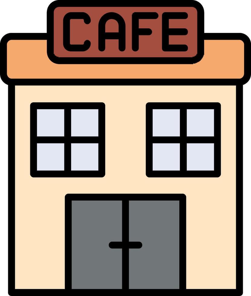 cafe lijn gevulde icoon vector