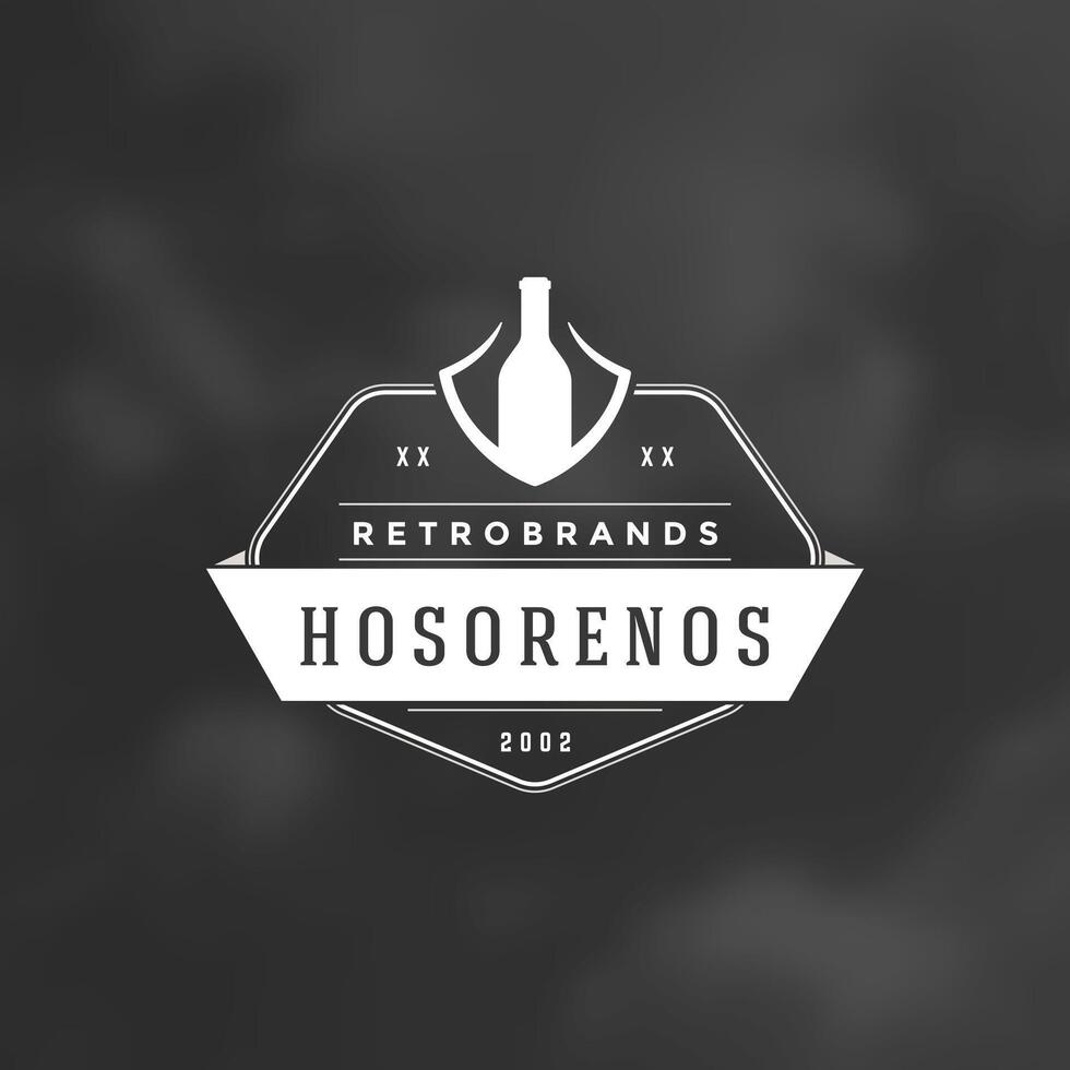 restaurant logotype ontwerp element in wijnoogst stijl insigne vector