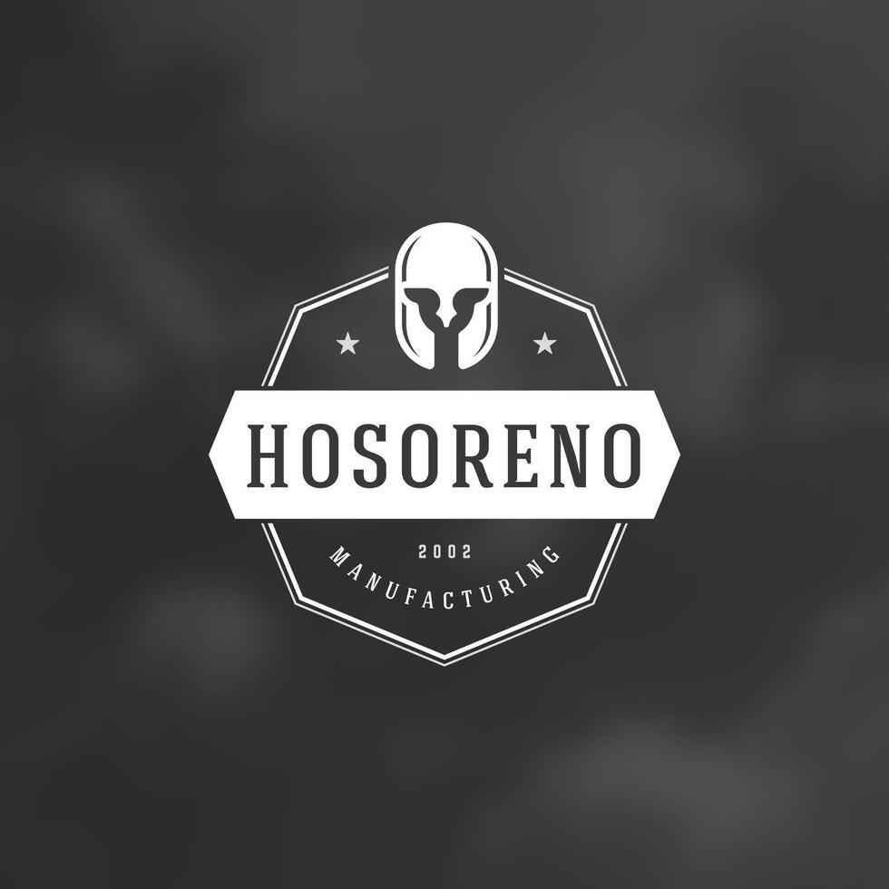 helm logotype ontwerp element in wijnoogst stijl insigne vector