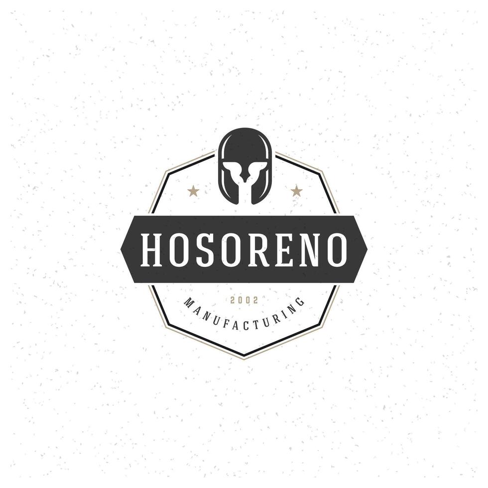 helm logo ontwerp element in wijnoogst stijl insigne vector