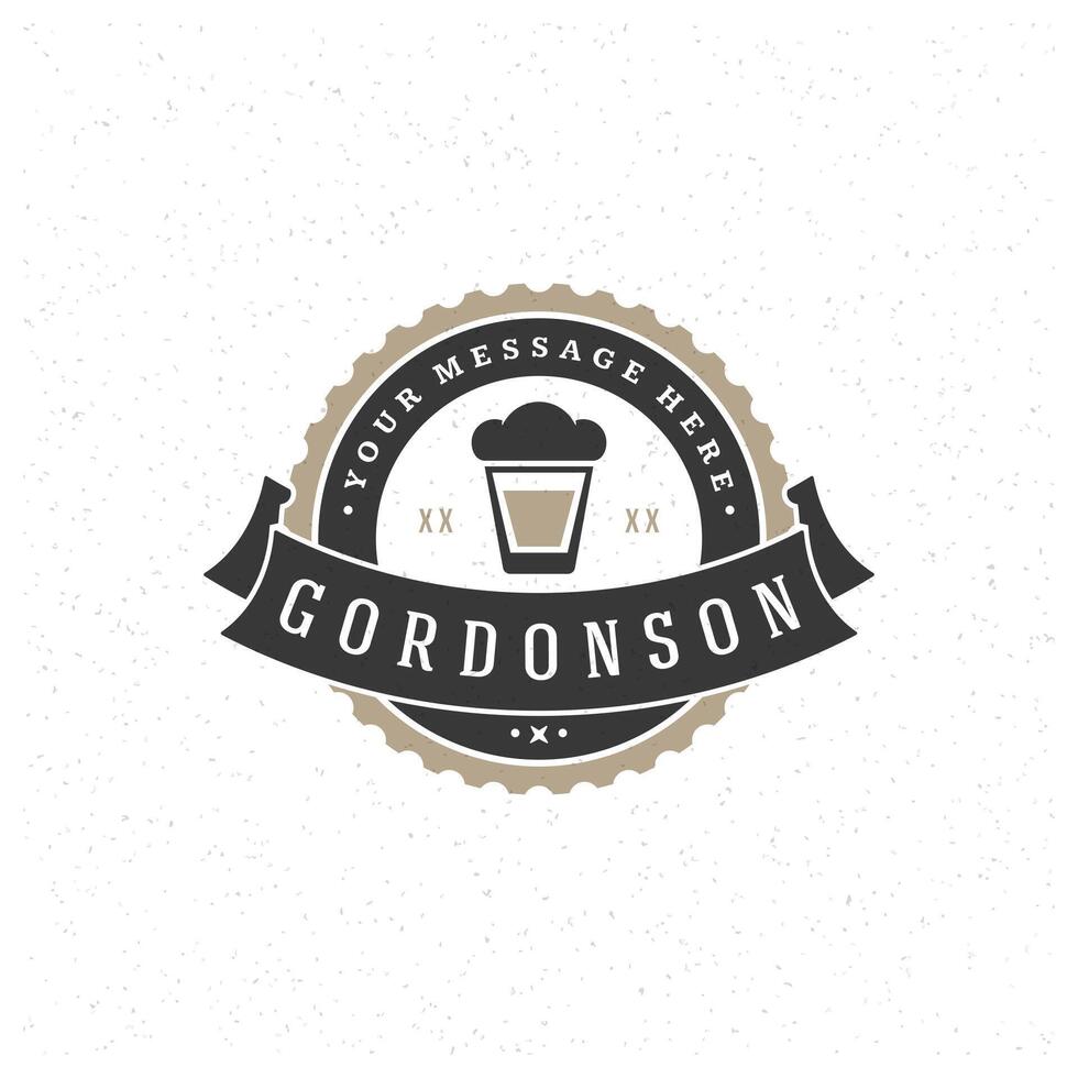 bier logo ontwerp element in wijnoogst stijl voor logo vector