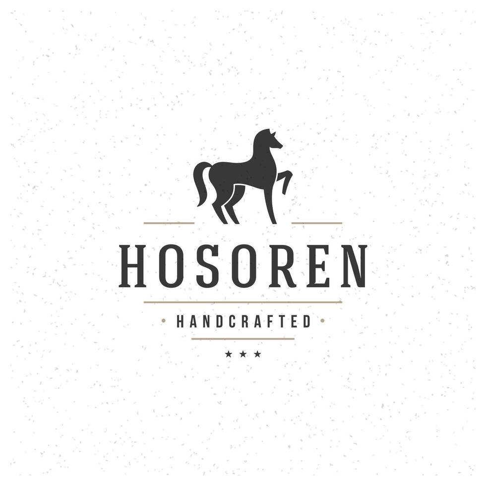 paard staan logo sjabloon. ontwerp element wijnoogst stijl voor logotype vector