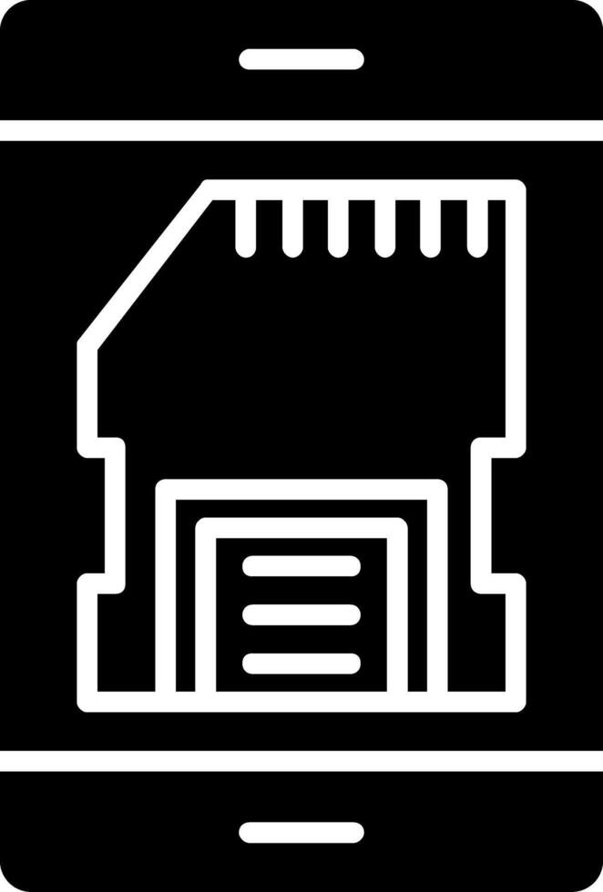 glyph-pictogram voor SD-kaart vector