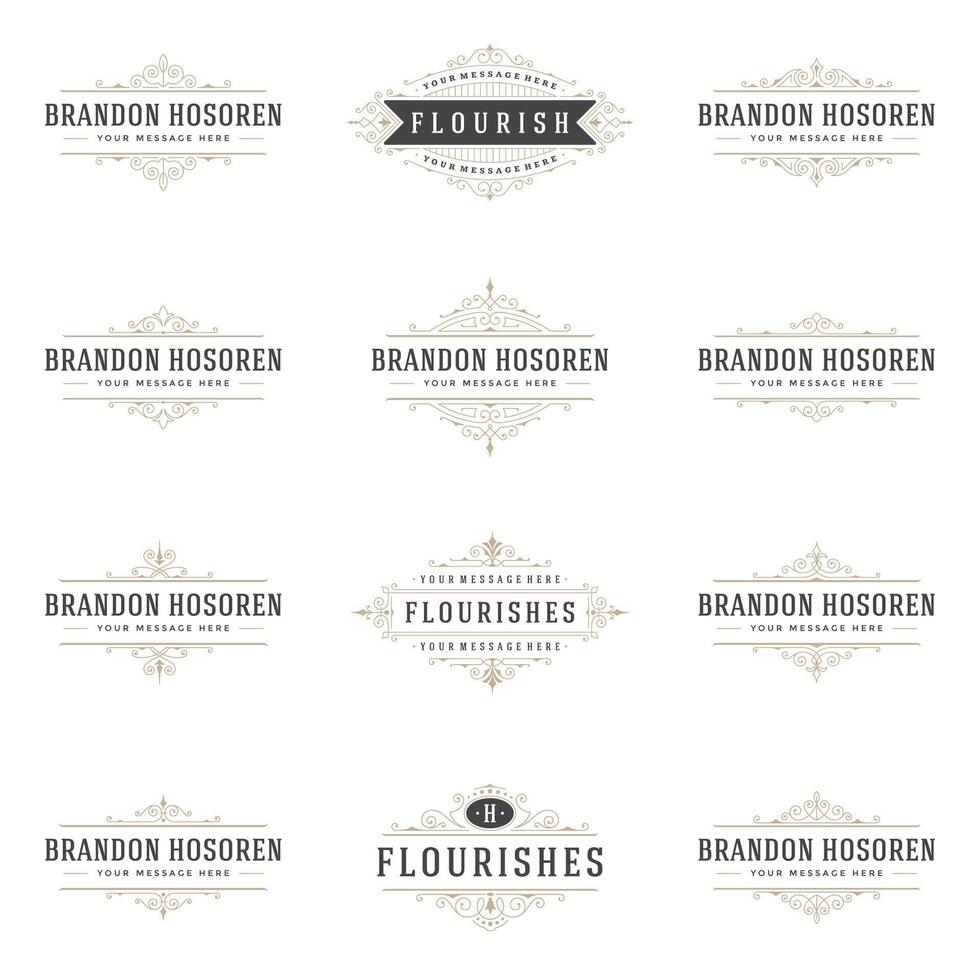 retro wijnoogst insignes of logotypes reeks ontwerp elementen vector