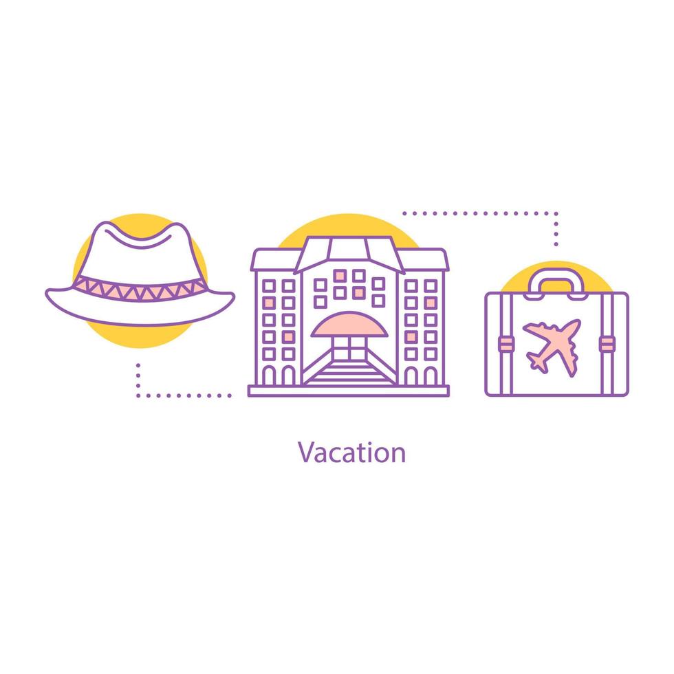 vakantie concept icoon. weekend. rust idee dunne lijn illustratie. op reis gaan. vector geïsoleerde overzichtstekening