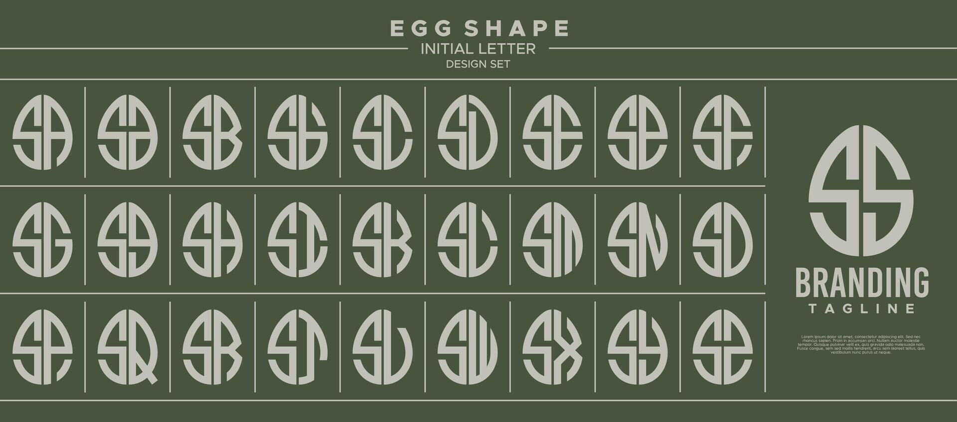 verzameling van voedsel ei vorm eerste brief s ss logo ontwerp vector