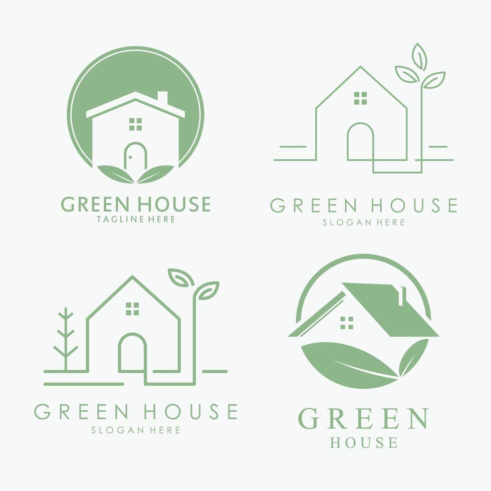 groen huis logo icoon illustratie vector