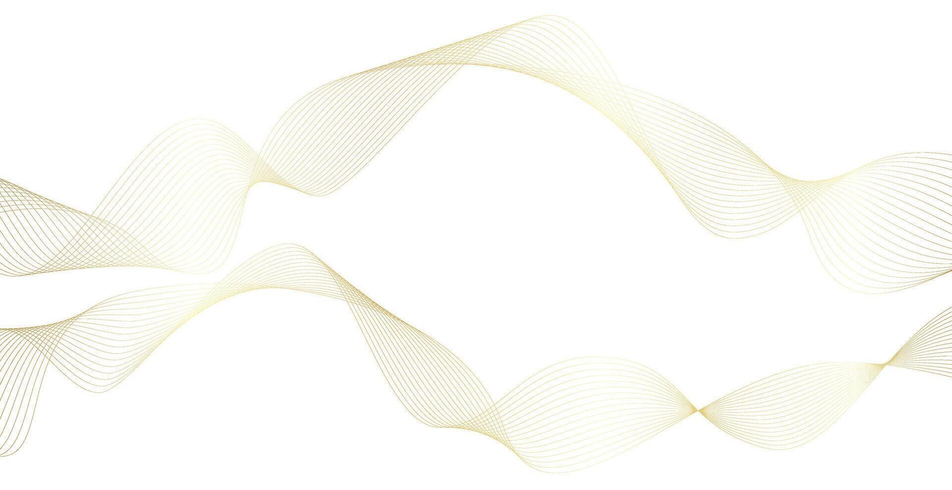 abstract achtergrond met goud lijn Golf. luxe stijl. tech patroon. gebogen golvend lijn, glad streep. illustratie. vector