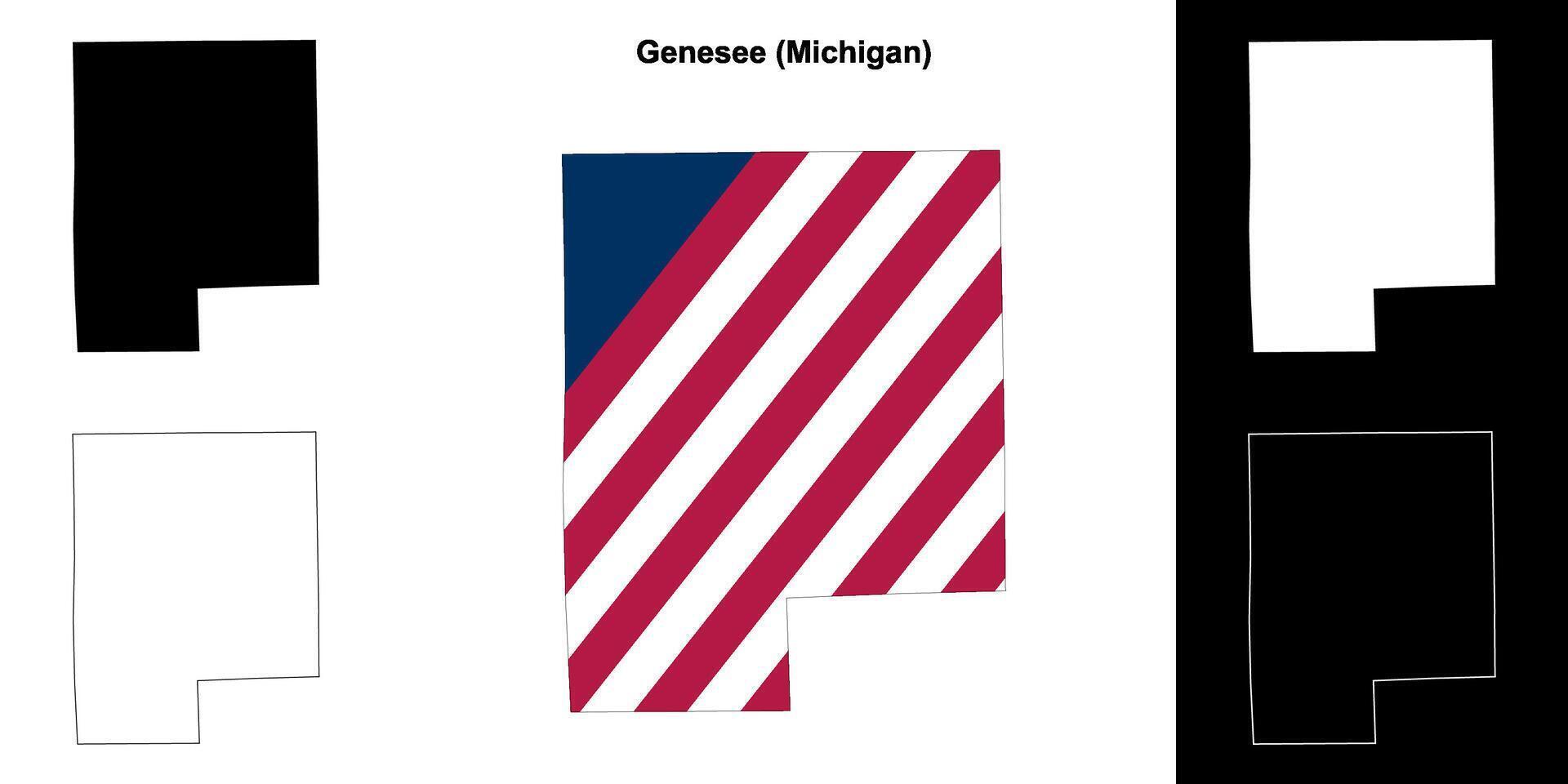 genesee district, Michigan schets kaart reeks vector