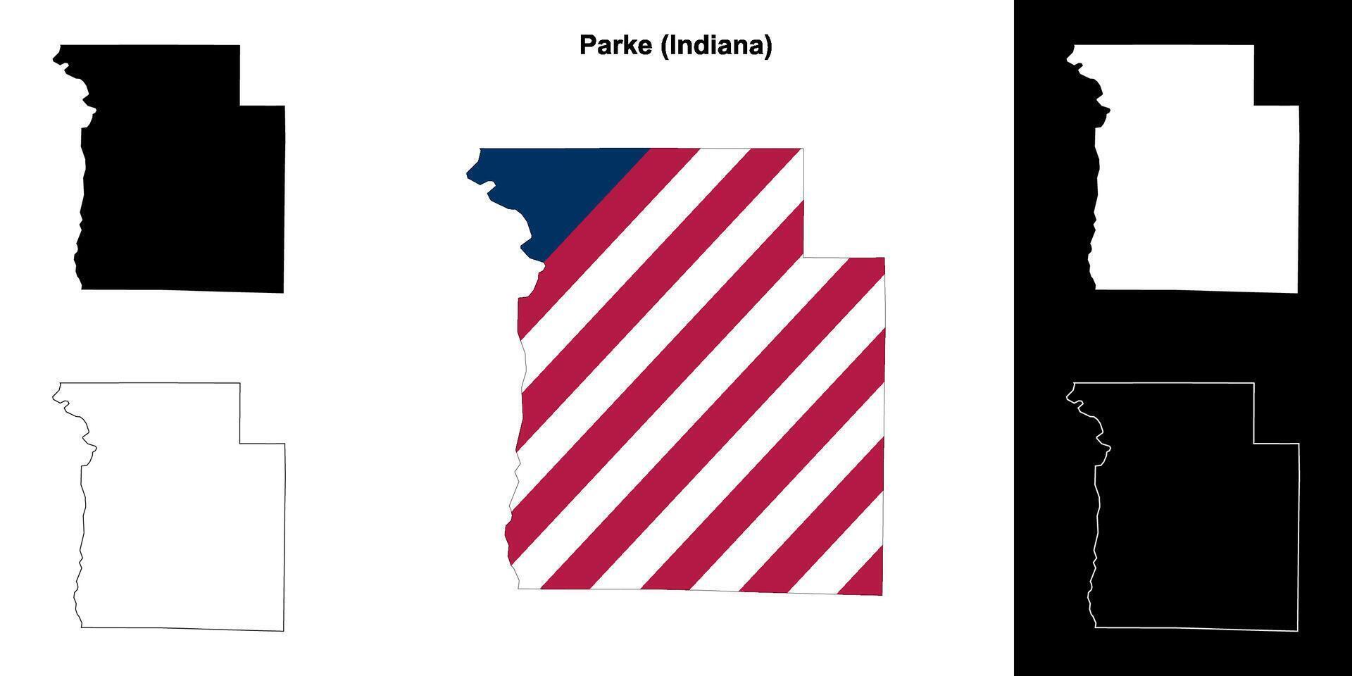 parkeren district, Indiana schets kaart reeks vector