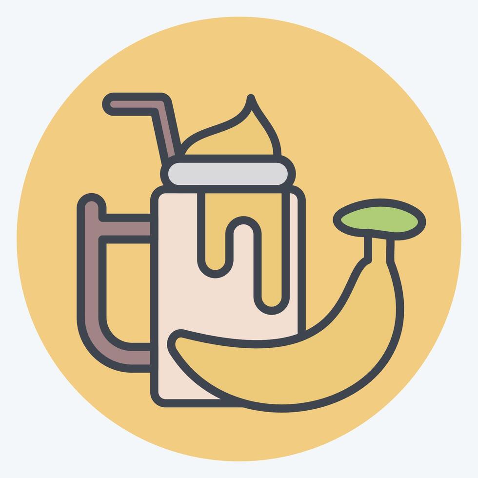 icoon banaan smothie. verwant naar gezond voedsel symbool. kleur maat stijl. gemakkelijk ontwerp illustratie vector