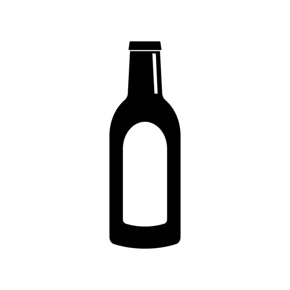 wijn fles silhouet icoon. alcoholisch drankje. vector