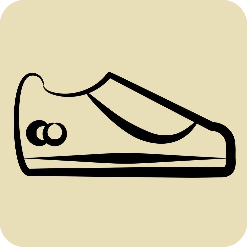 icoon schoen. verwant naar tennis sport- symbool. hand- getrokken stijl. gemakkelijk ontwerp illustratie vector