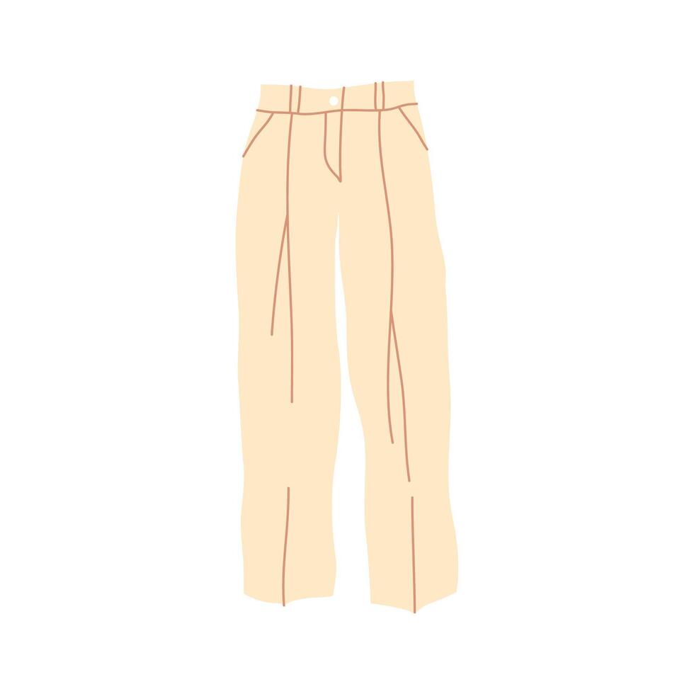 tekenfilm kleren mannetje beige broek. vector