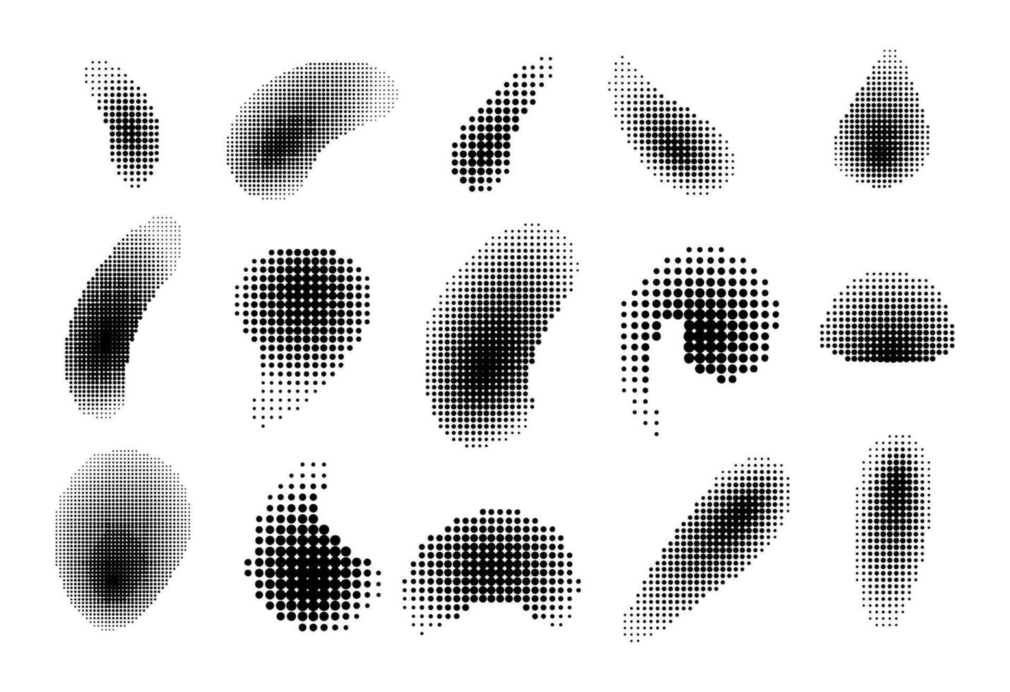 verschillend type halftone dots vormen vector